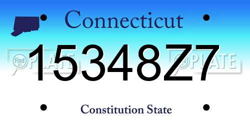 15348Z7 Connecticut License Plate