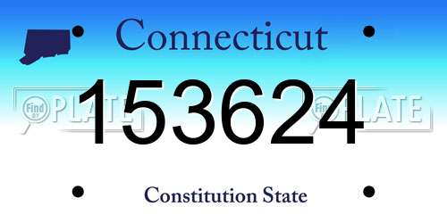153624 Connecticut License Plate