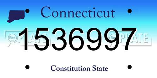 1536997 Connecticut License Plate
