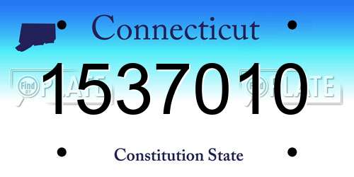 1537010 Connecticut License Plate