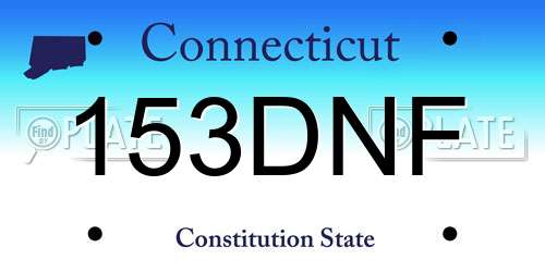 153DNF Connecticut License Plate