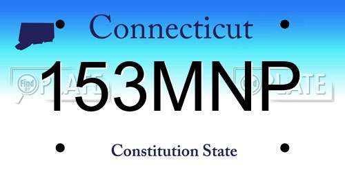 153MNP Connecticut License Plate