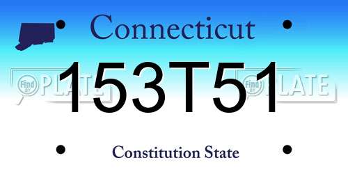 153T51 Connecticut License Plate