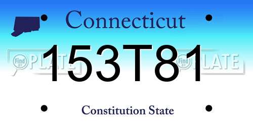 153T81 Connecticut License Plate