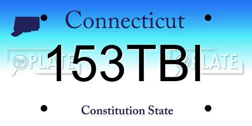 153TBI Connecticut License Plate