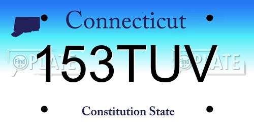 153TUV Connecticut License Plate