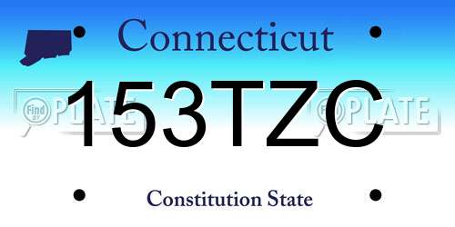 153TZC Connecticut License Plate