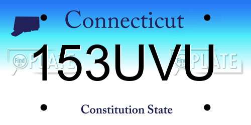 153UVU Connecticut License Plate