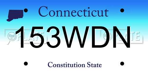 153WDN Connecticut License Plate