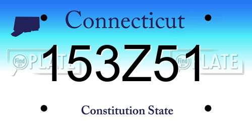 153Z51 Connecticut License Plate