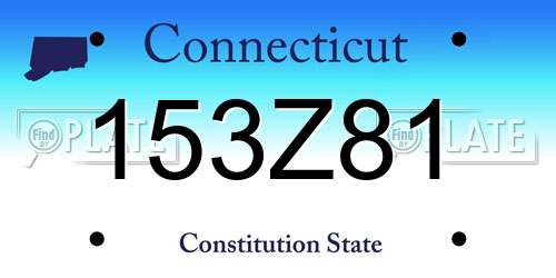 153Z81 Connecticut License Plate
