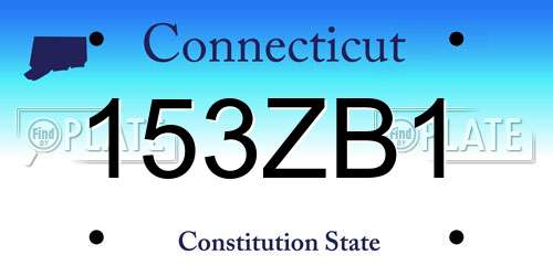 153ZB1 Connecticut License Plate