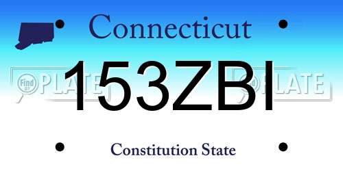 153ZBI Connecticut License Plate