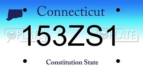 153ZS1 Connecticut License Plate