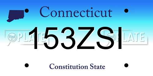 153ZSI Connecticut License Plate
