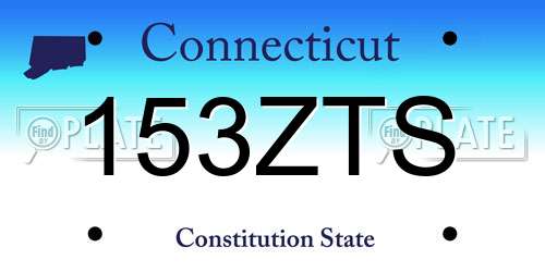 153ZTS Connecticut License Plate