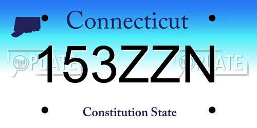 153ZZN Connecticut License Plate
