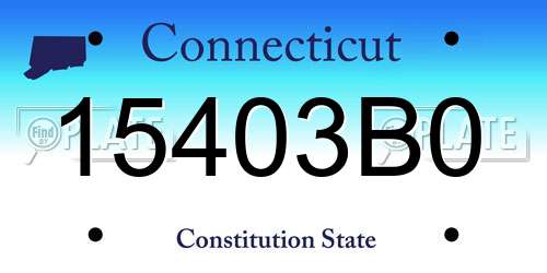 15403B0 Connecticut License Plate