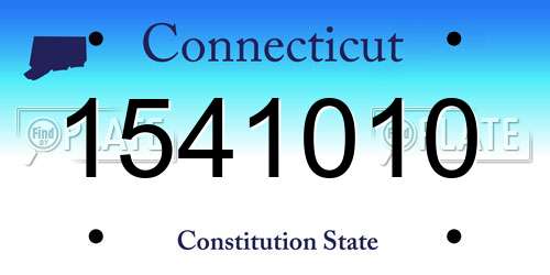 1541010 Connecticut License Plate