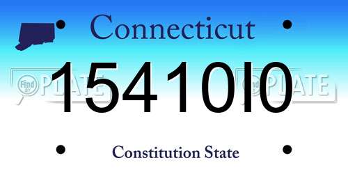 15410I0 Connecticut License Plate