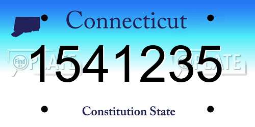 1541235 Connecticut License Plate