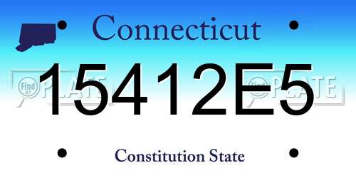 15412E5 Connecticut License Plate