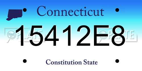 15412E8 Connecticut License Plate