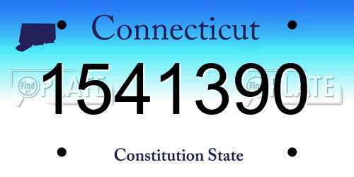 1541390 Connecticut License Plate