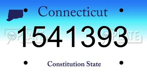 1541393 Connecticut License Plate