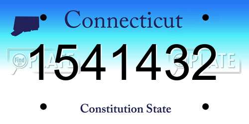 1541432 Connecticut License Plate