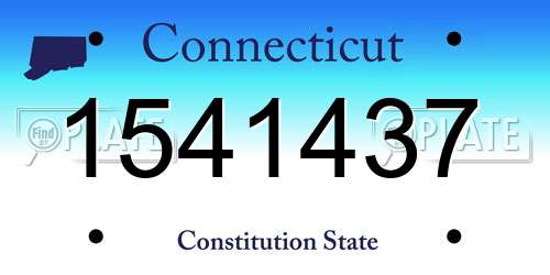 1541437 Connecticut License Plate