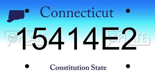15414E2 Connecticut License Plate
