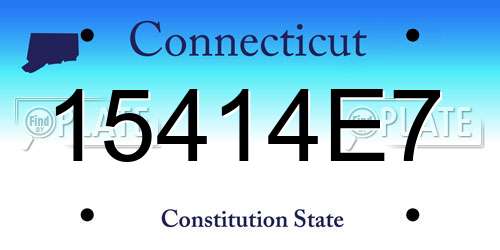 15414E7 Connecticut License Plate