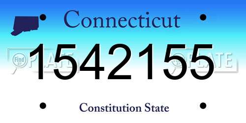 1542155 Connecticut License Plate