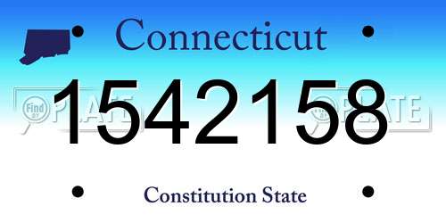 1542158 Connecticut License Plate