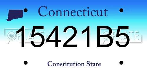 15421B5 Connecticut License Plate