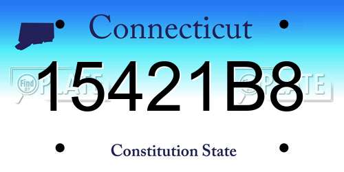15421B8 Connecticut License Plate