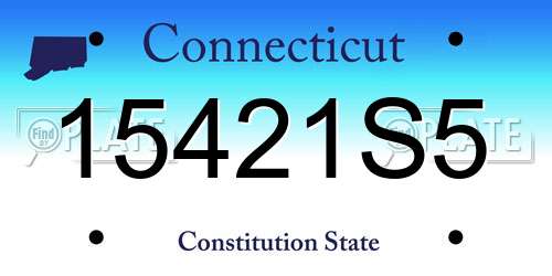 15421S5 Connecticut License Plate