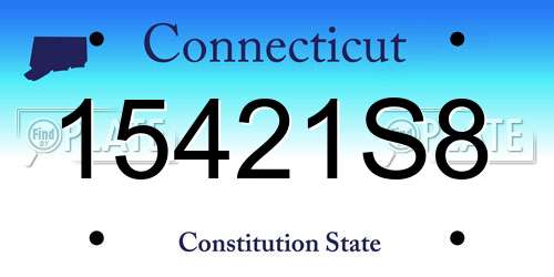15421S8 Connecticut License Plate