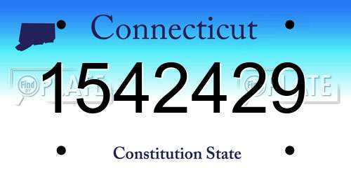 1542429 Connecticut License Plate