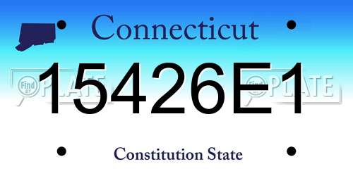 15426E1 Connecticut License Plate