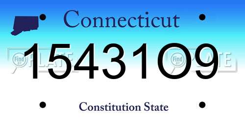 15431O9 Connecticut License Plate
