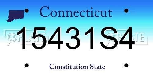 15431S4 Connecticut License Plate