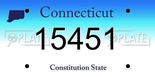 15451 Connecticut License Plate