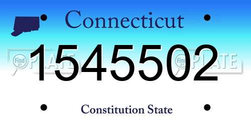 1545502 Connecticut License Plate