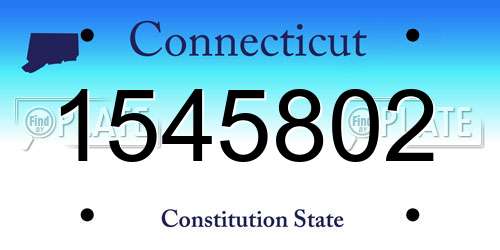 1545802 Connecticut License Plate