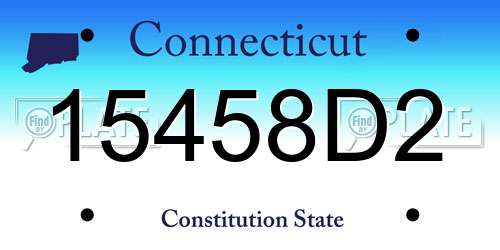 15458D2 Connecticut License Plate