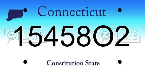 15458O2 Connecticut License Plate