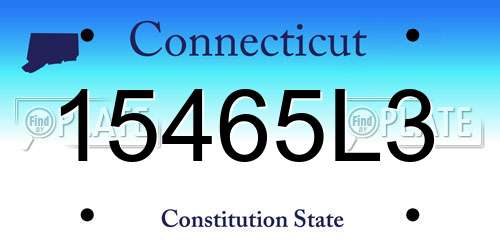 15465L3 Connecticut License Plate