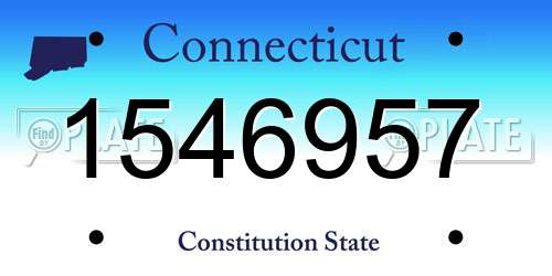 1546957 Connecticut License Plate